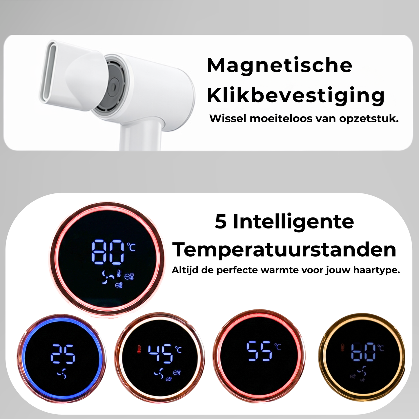 AVENZO FÖHN MET DIGITAAL DISPLAY - BLAUW