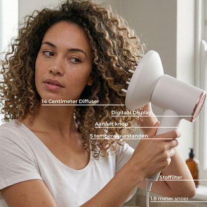 AVENZO FÖHN MET GRATIS XL DIFFUSER - WIT/ROZE