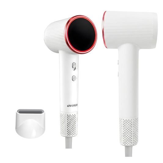 AVENZO FÖHN MET DIGITAAL DISPLAY - WIT/ROZE