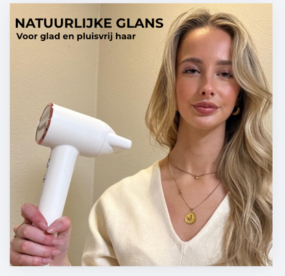 AVENZO FÖHN MET DIGITAAL DISPLAY - WIT/ROZE